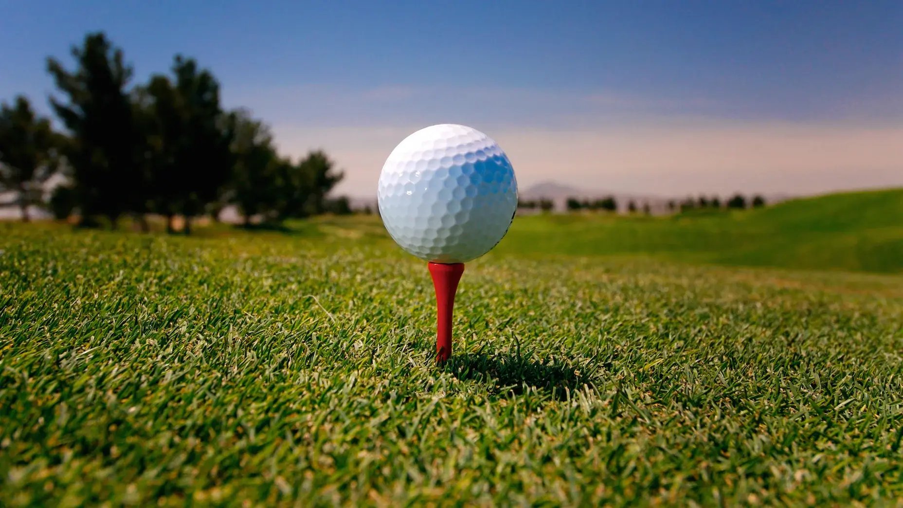 Golf Ball on Red Tee